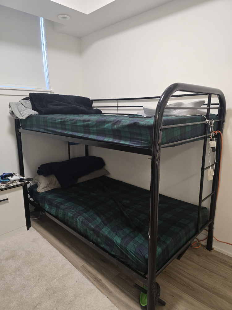 Metal Bunk Bed Frame with mattresses