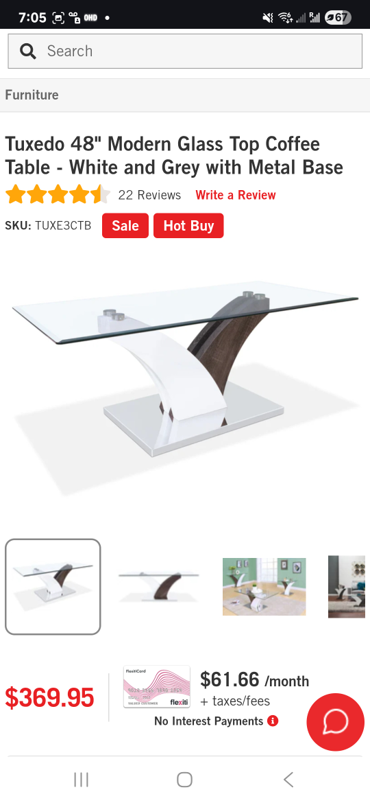 Modern Glass Top Coffee Table - photo 2