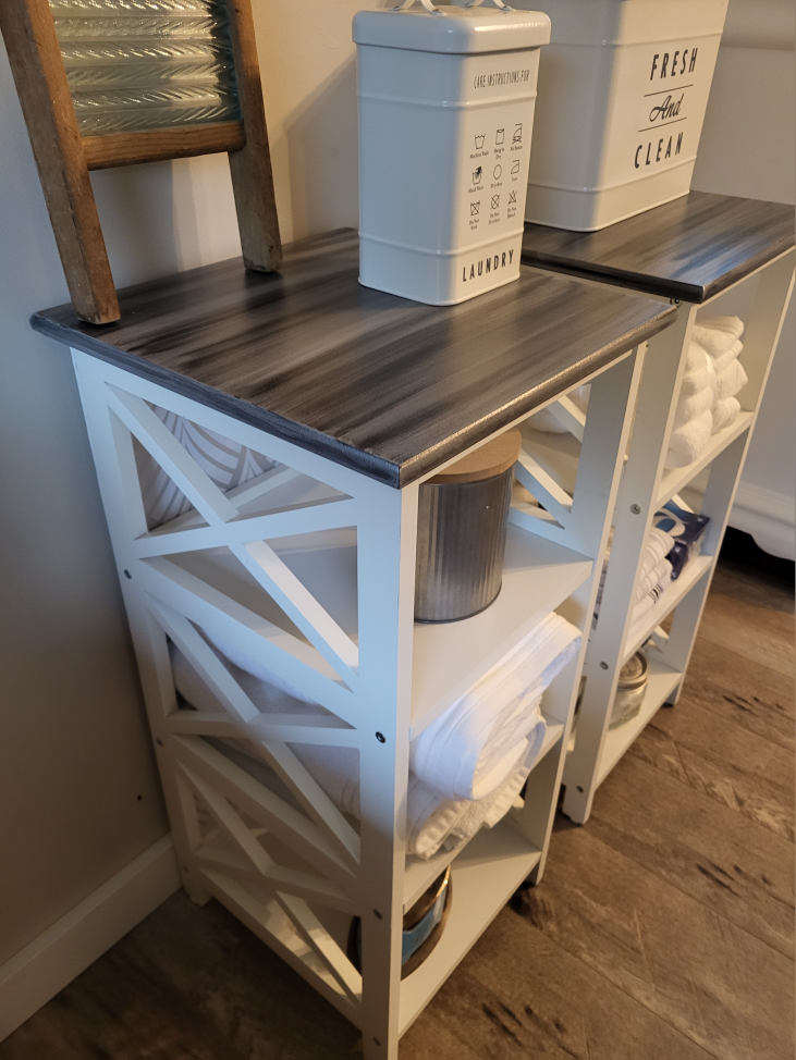 White storage Shelves With Grey Tops - photo 2