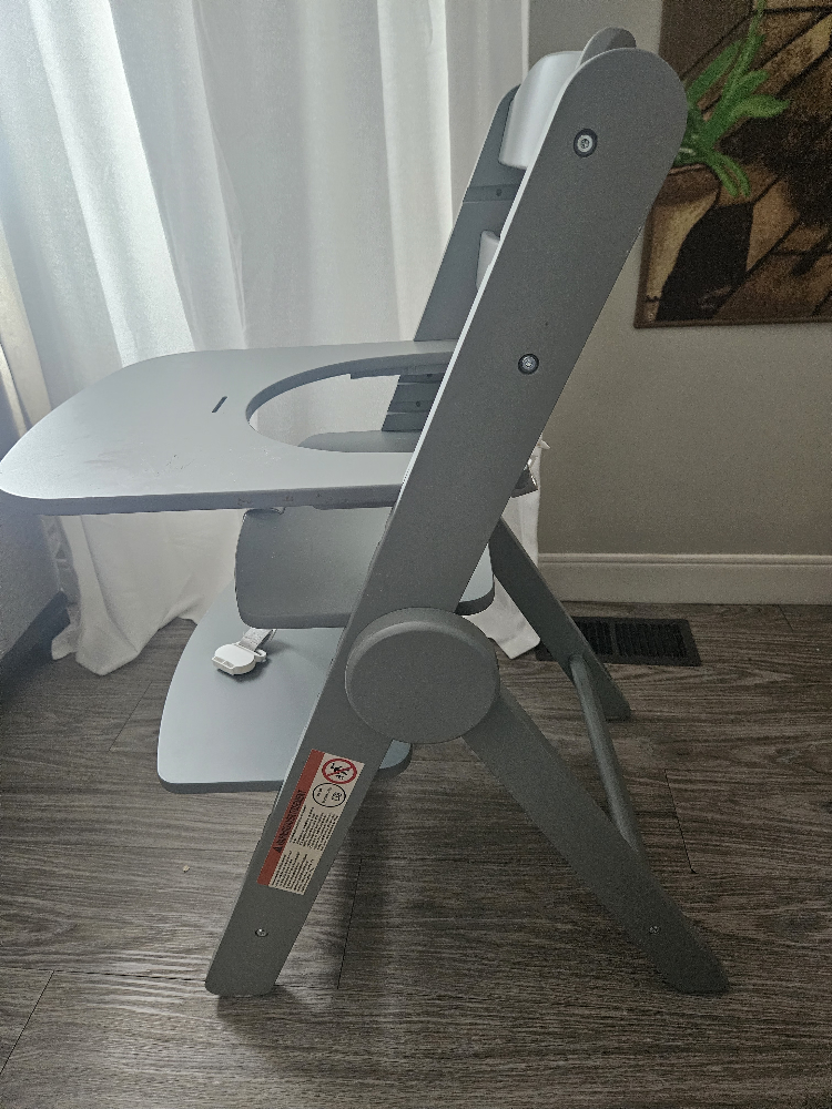 Grey wooden high chair - photo 2
