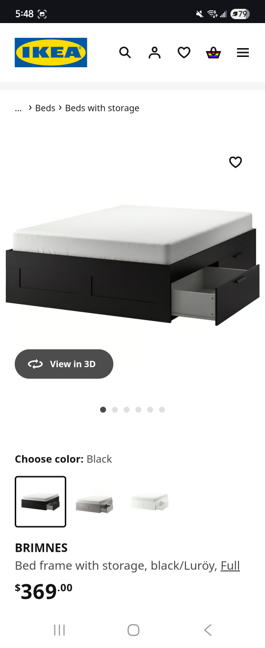IKEA Bed Frame with Storage + Morgdeal Mattress - photo 3