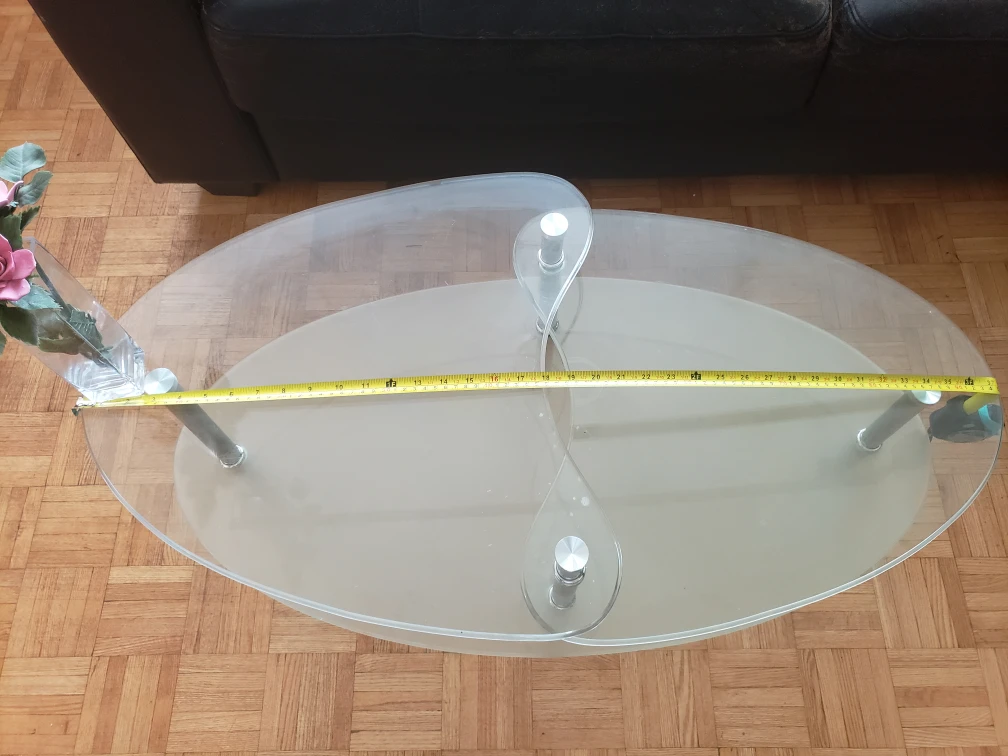 tempered Glass Coffee Table - Oval Shape. - photo 3