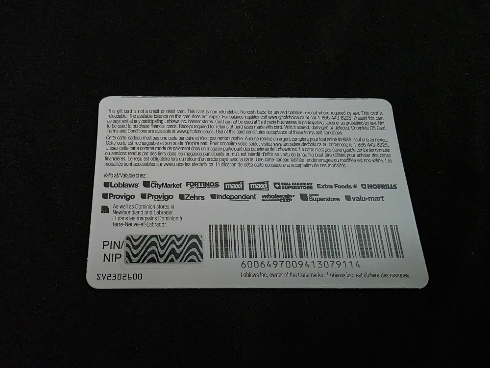 $100 President's Choice/PC Gift Card - photo 2
