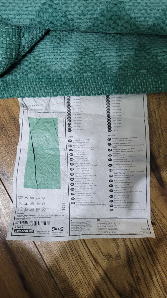 Ikea Green Chevron Patterned Throw Blanket image indicator(2)