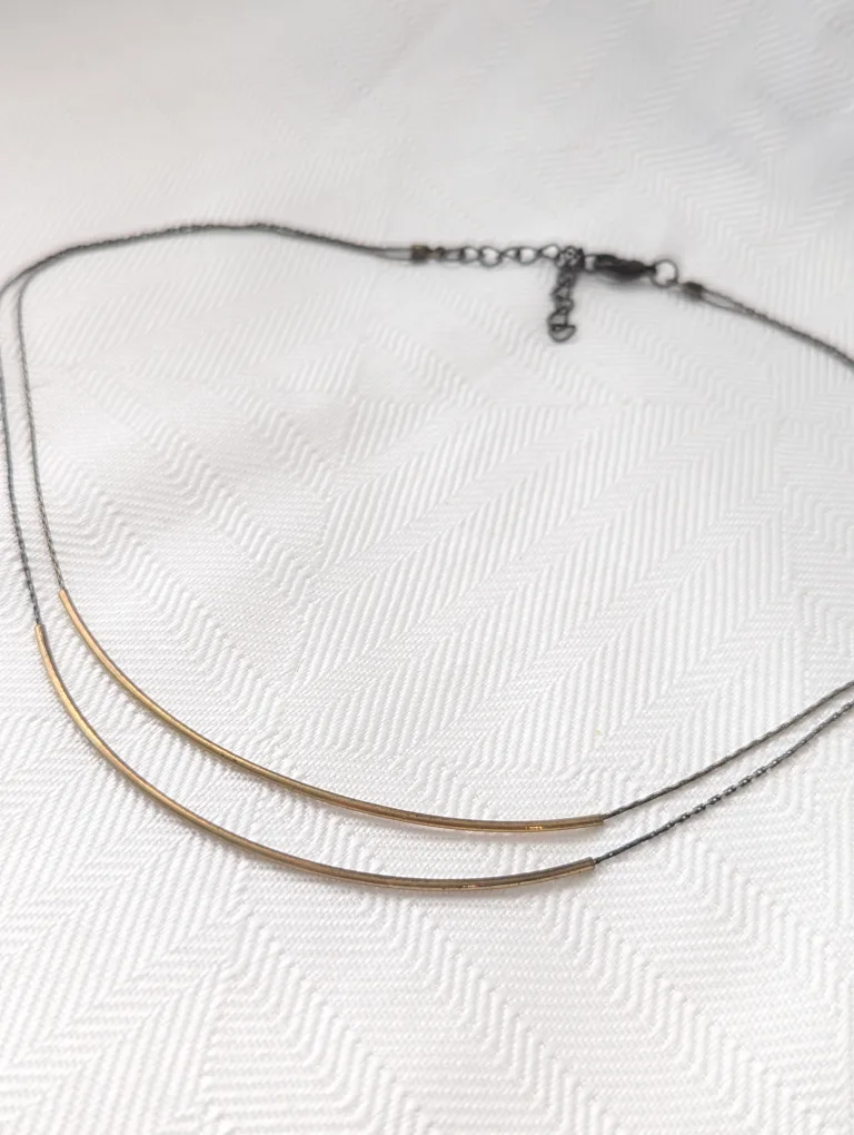 Vintage Minimalist Gold Bar Necklace thumbnail
