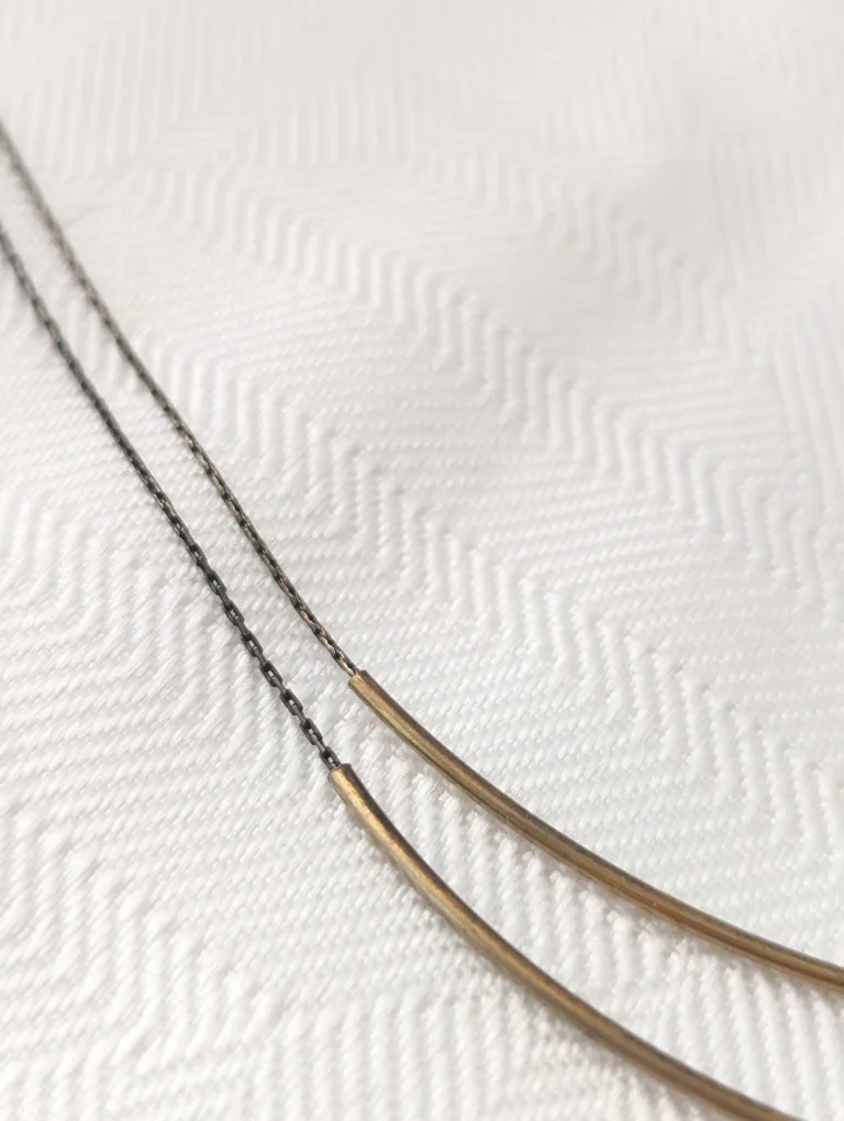 Vintage Minimalist Gold Bar Necklace image indicator(2)