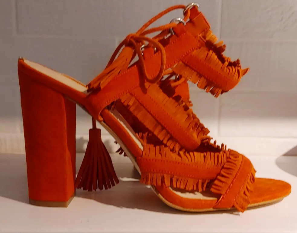 Guess Orange Fringe Heels thumbnail