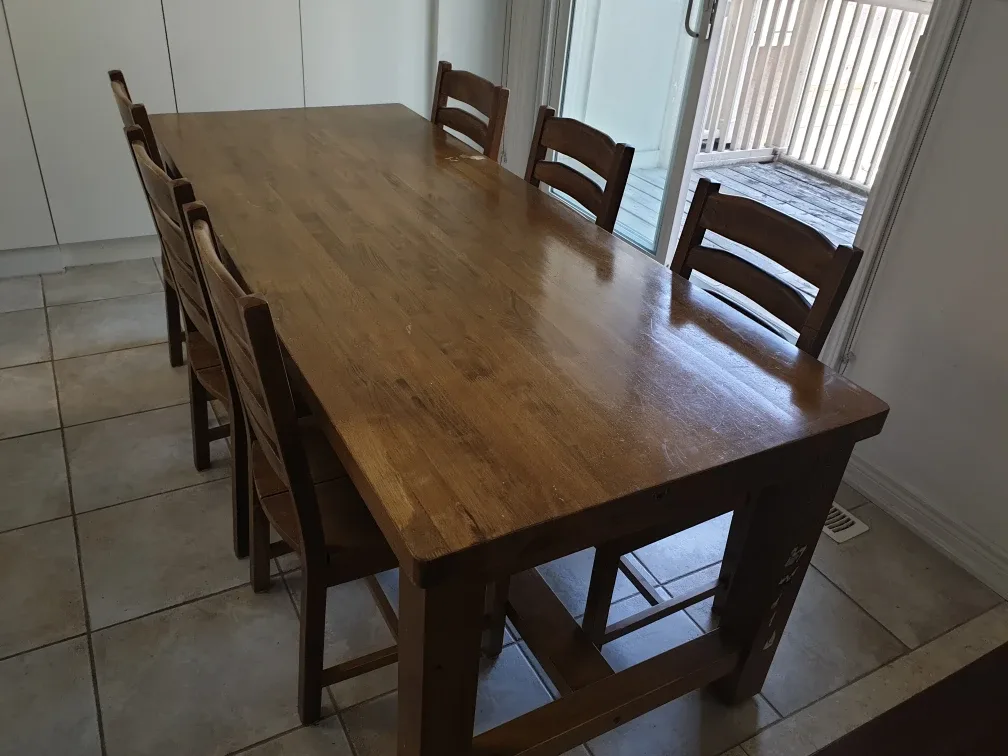 Wood Dining Table with 6 Chairs thumbnail