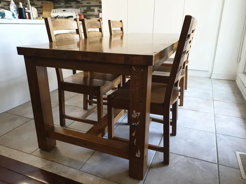 Wood Dining Table with 6 Chairs image indicator(3)