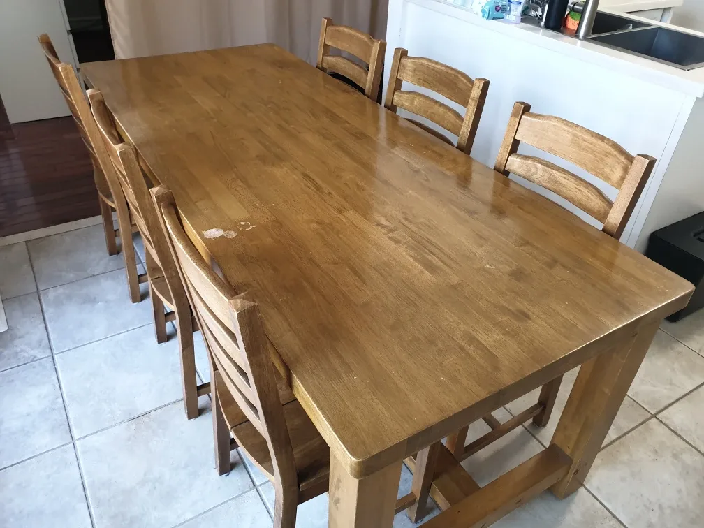 Wood Dining Table with 6 Chairs image indicator(6)