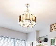 Free Drum Chandelier - Black Shade & Crystals #freecycle thumbnail
