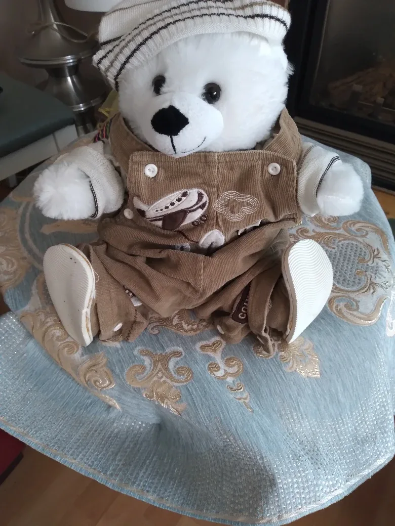 Adorable White Teddy Bear thumbnail