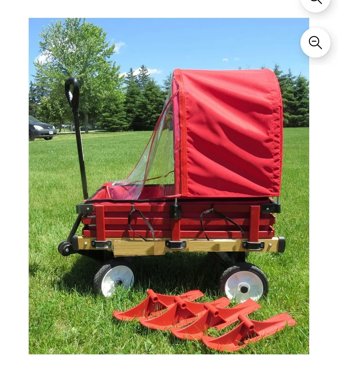 Like New Convertible sleigh wagon, pads, canopy and skis image indicator(4)