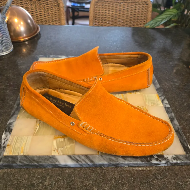 Too Boot NY by Adam Derrick Orange Suede Loafers thumbnail