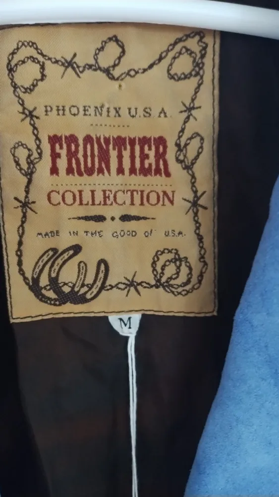 Frontier Classic Vintage Blue Suede Leather Fringe Jacket image indicator(7)