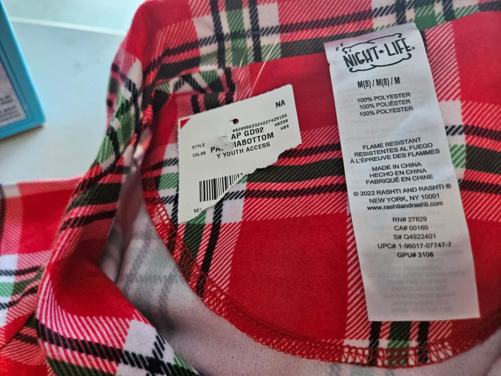 Night Life Red Plaid Pajama Set - Size M (8) image indicator(3)