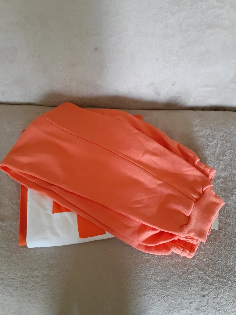 2 Piece Active Wear Set - Orange Sweatshirt and Pants image indicator(3)