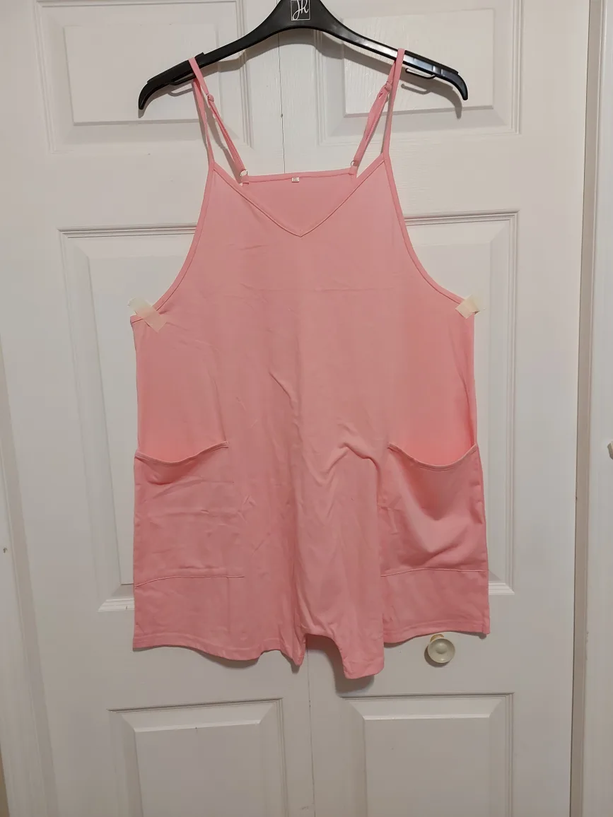 Pink Romper with Pockets thumbnail