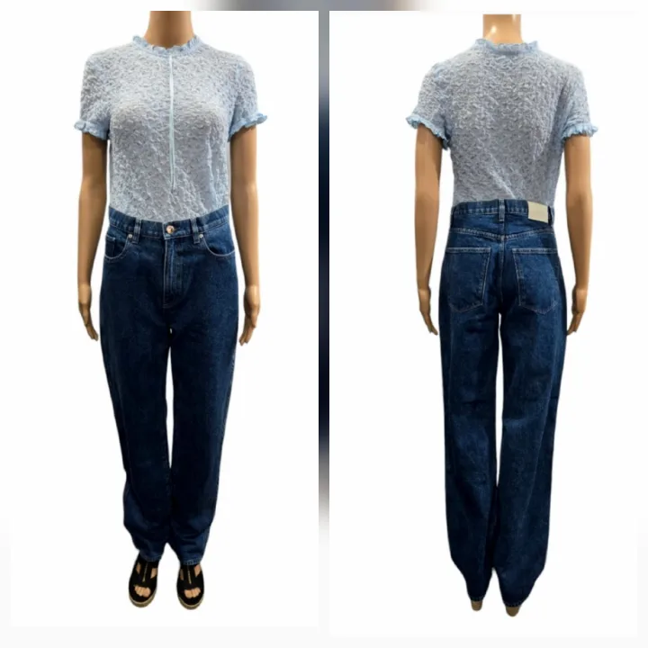 DL1961 Demi High Rise Relaxed-Fit Straight Leg Jeans Size 26-27 image indicator(3)