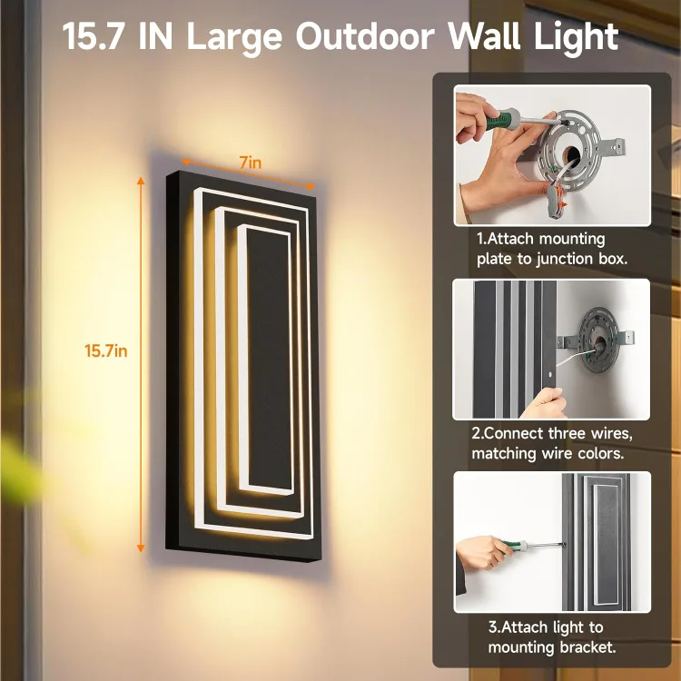 3 Tier Outdoor Wall Sconces BNIB image indicator(7)