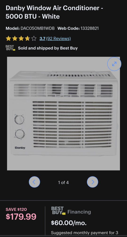 Danby 5000 BTU Window Air Conditioner - White