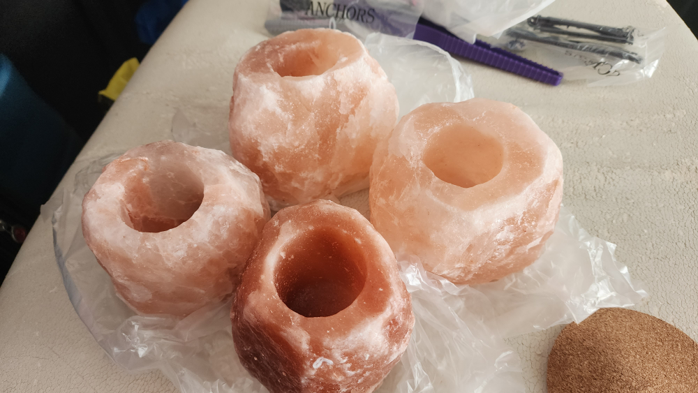 4 Himalayan Salt Candle Holders