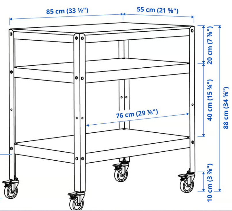 Rolling Cart - White/Gray