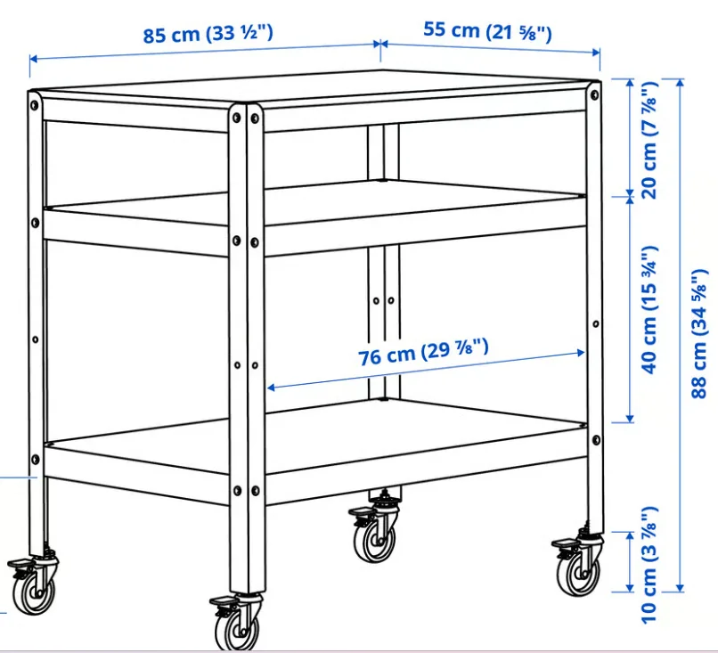 Rolling Cart - White/Gray