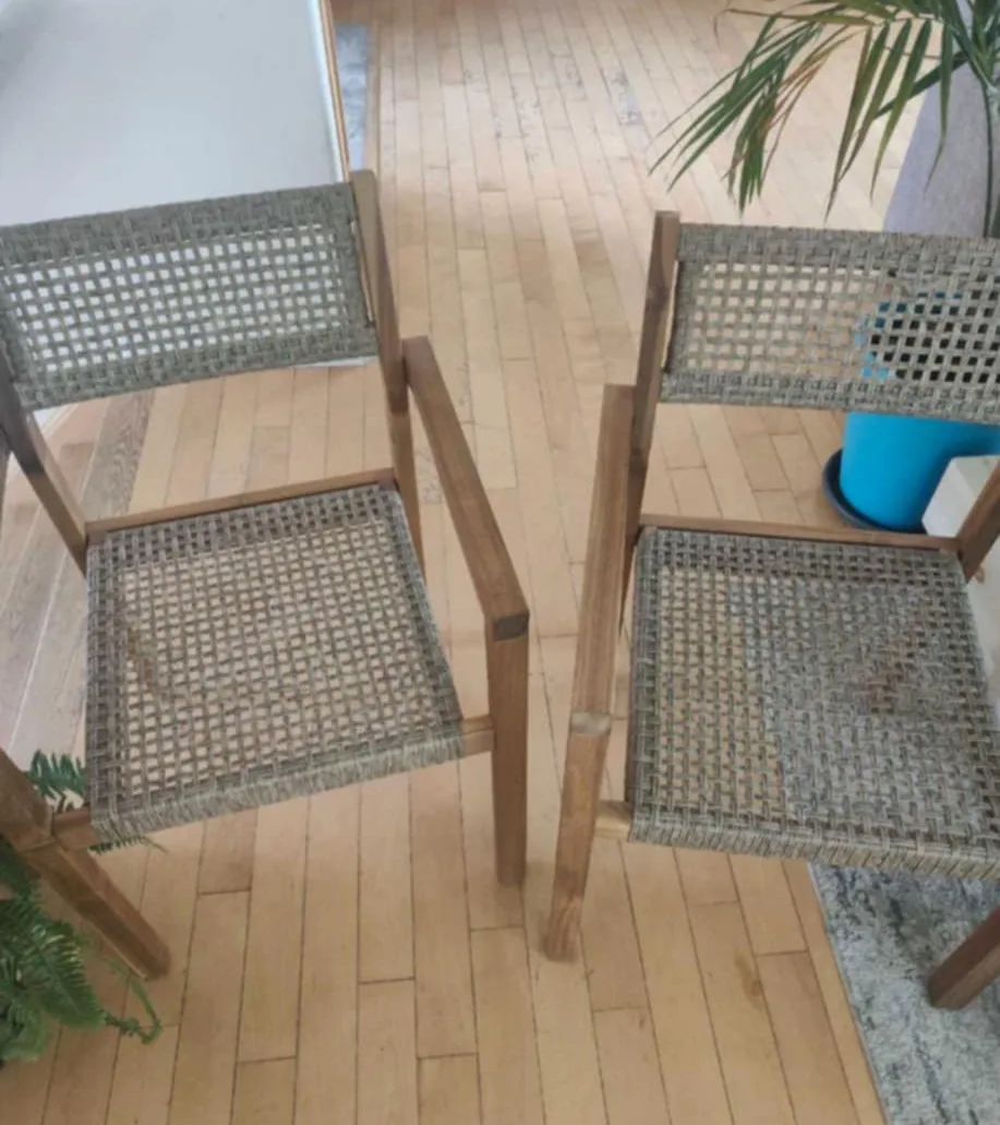 Set of 2 Woven-Seat Wooden Chair - unused image indicator(2)