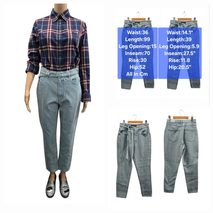 Maniere De Voir High-Rise Relaxed Tapered Fit Jeans Size 6-8 thumbnail