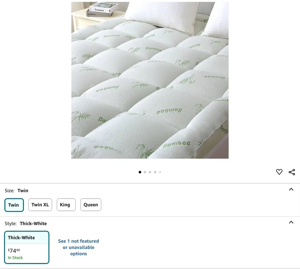 Bamboo Mattress Topper thumbnail