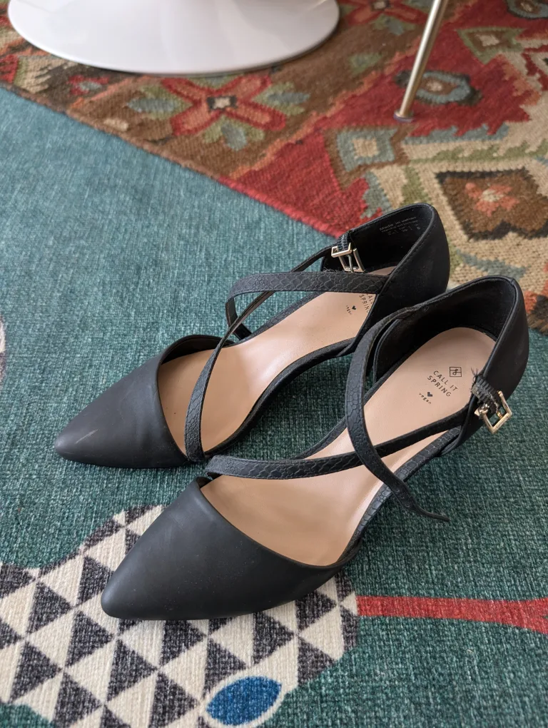 Call It Spring Black Heels - Size 8 thumbnail