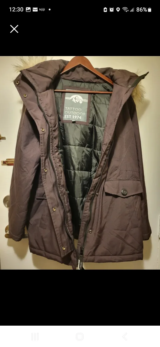 Tattoo Outdoor Parka Winter hooded Jacket, Size: L/XL image indicator(3)