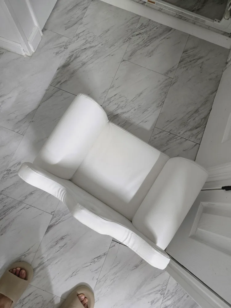 Kids White Crown Sofa Chair + Ottoman, 18+ Months image indicator(9)