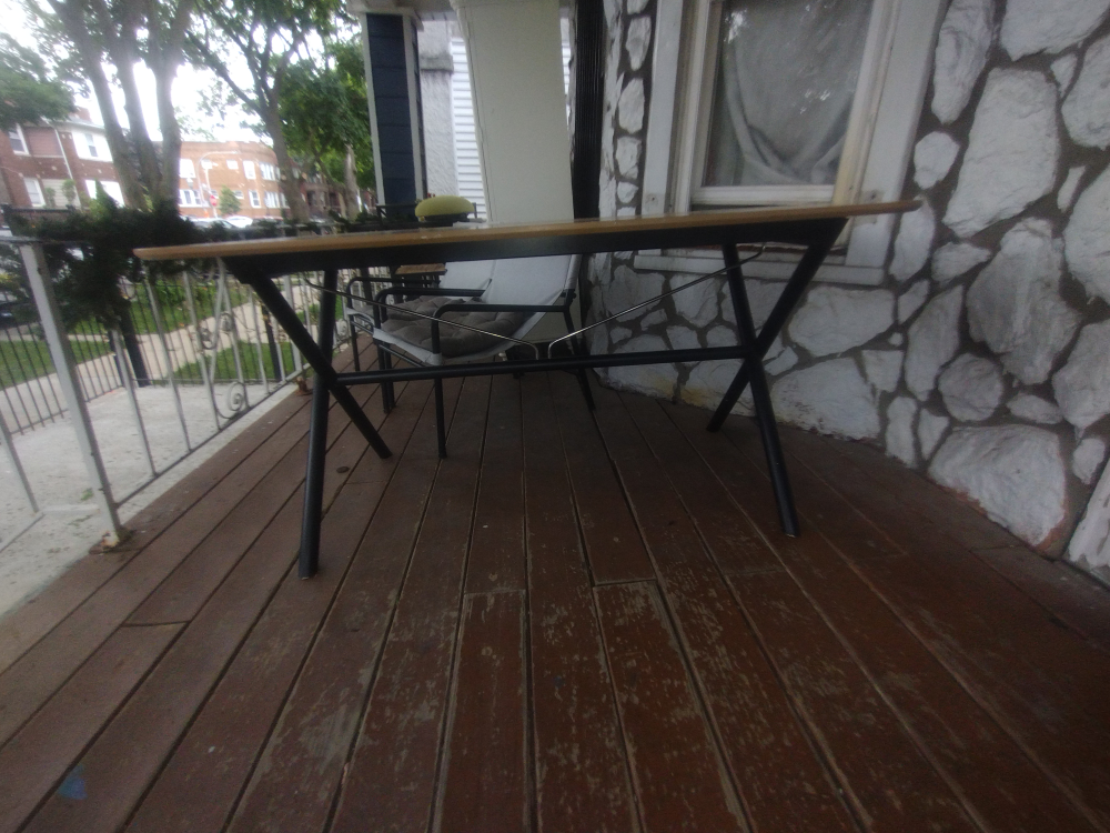 Wooden Table with black frame - photo 3
