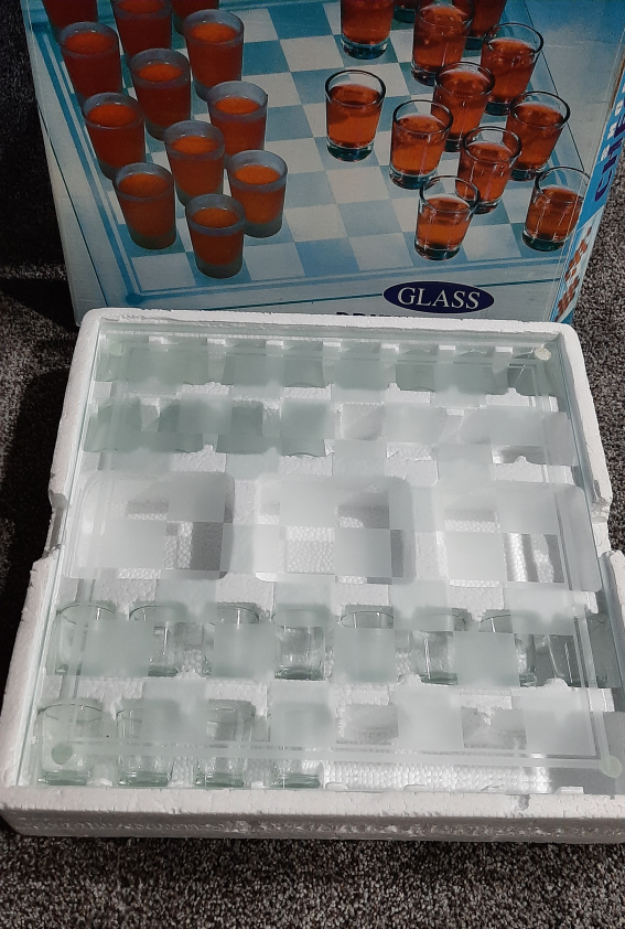 Shooter Glass Checkers Set - Glass Drinking Game - photo 2
