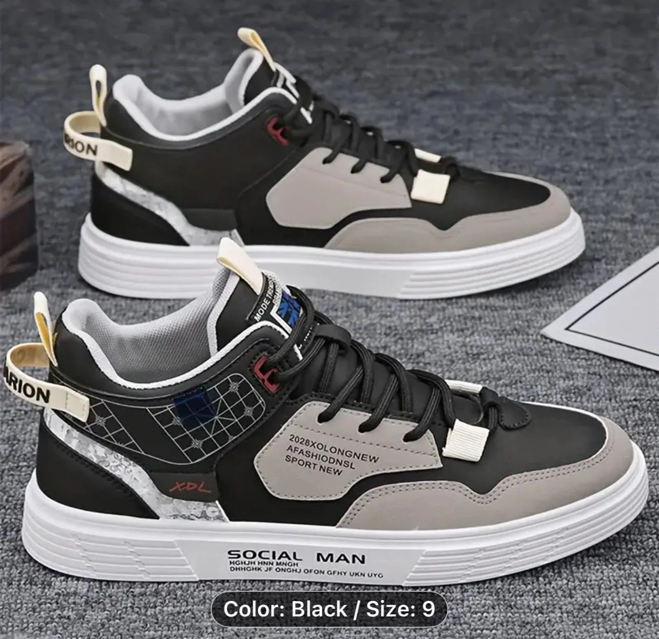 Black and Grey Sneakers - Size 9 thumbnail