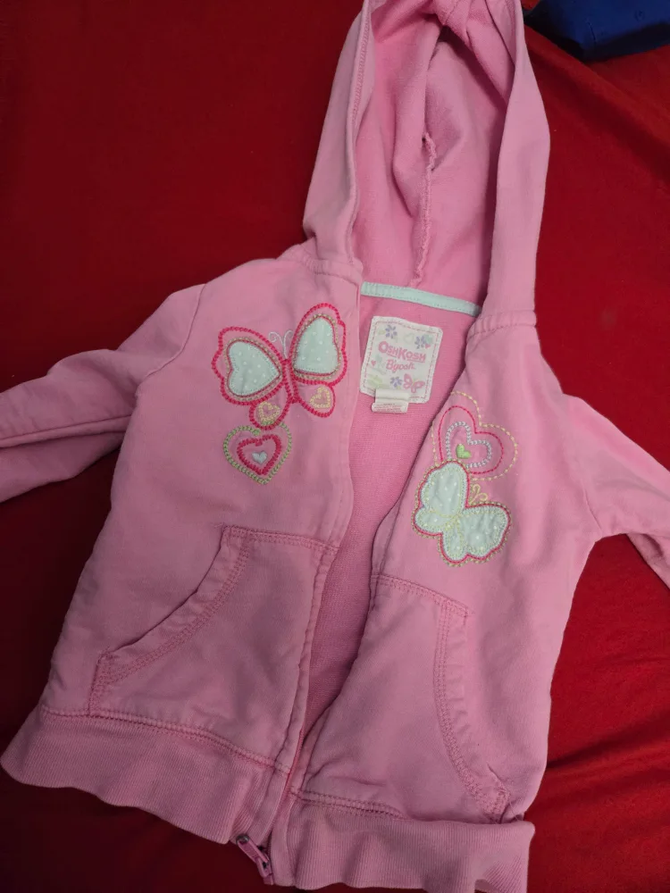 OshKosh B'gosh Pink Butterfly Hoodie. #freecycle thumbnail