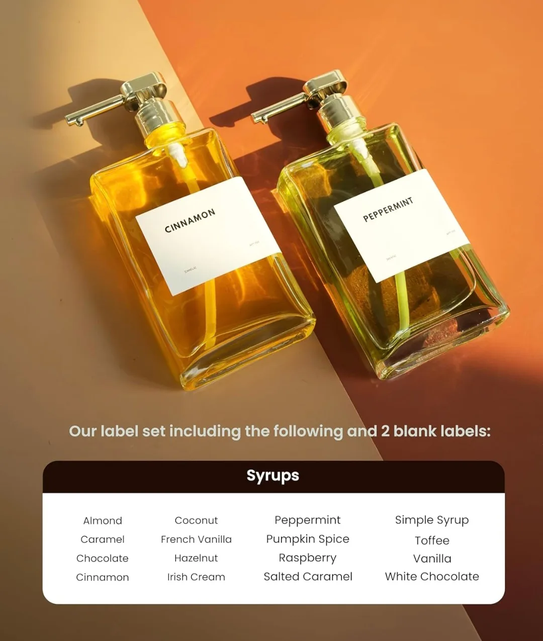 Glass Syrup Dispensers with Pumps and Label Set image indicator(3)