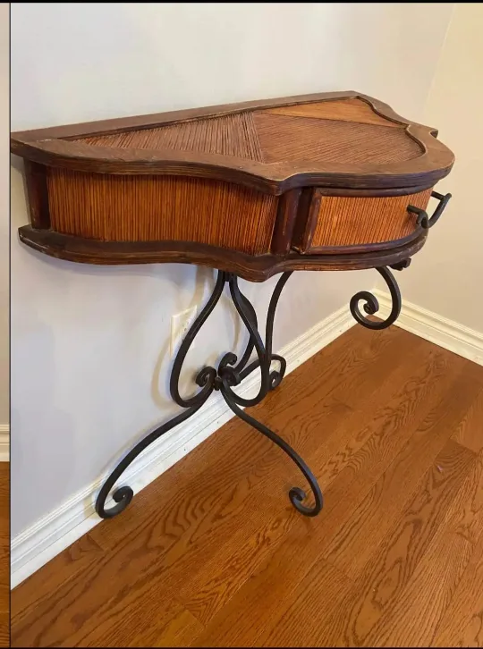 LAST weekend!! Vintage Half-Moon Console Table image indicator(2)