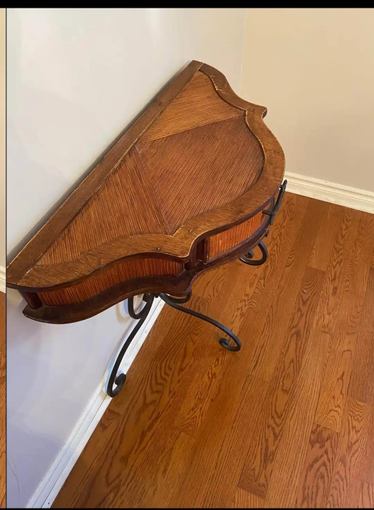 LAST weekend!! Vintage Half-Moon Console Table - photo 4