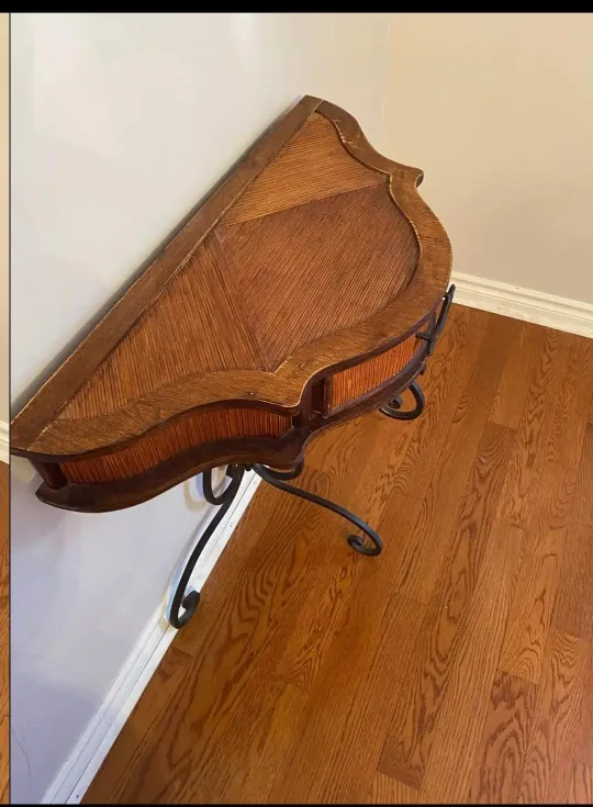 LAST weekend!! Vintage Half-Moon Console Table image indicator(4)