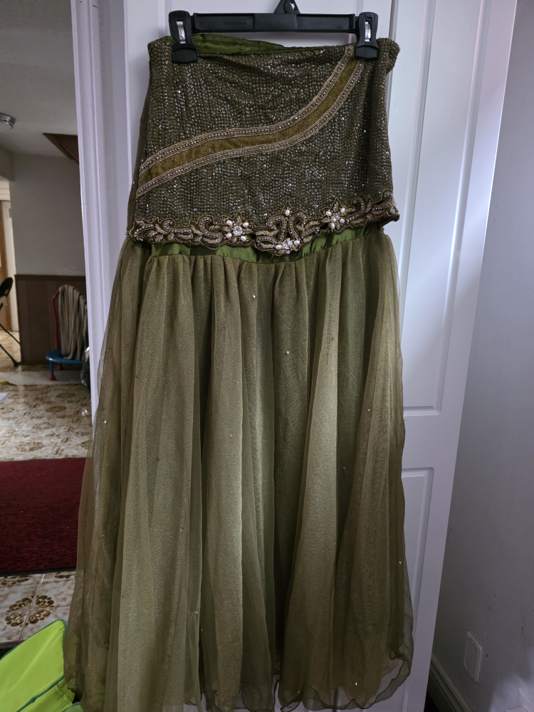 Lehenga Olive Green Formal Outfit - photo 2