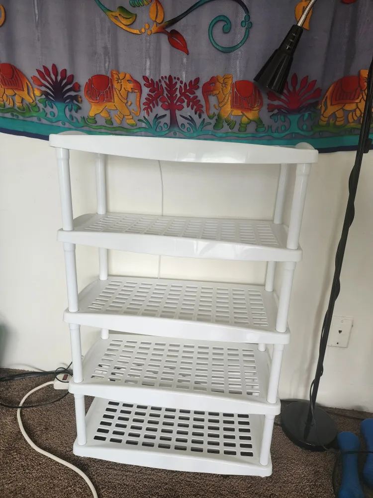 White Plastic 5-Tier Shelf thumbnail