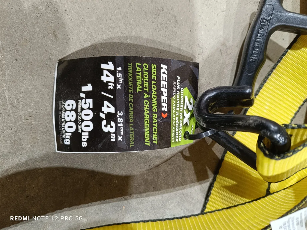 New Yellow Ratchet Tie Down Strap image indicator(3)