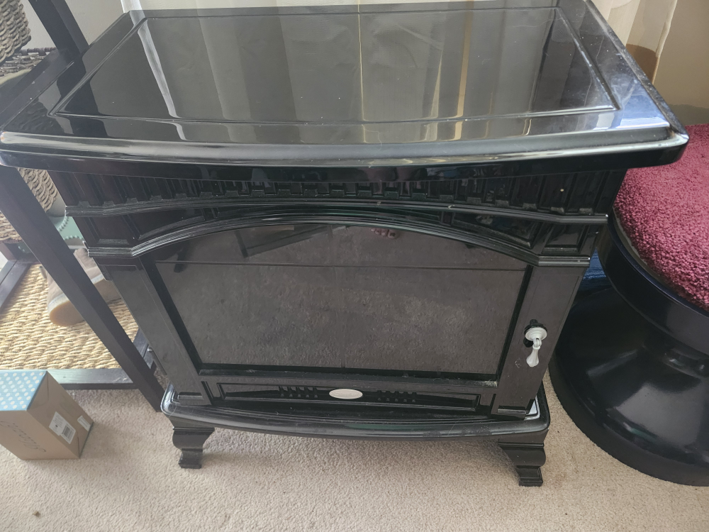 Black Fireplace Media Console