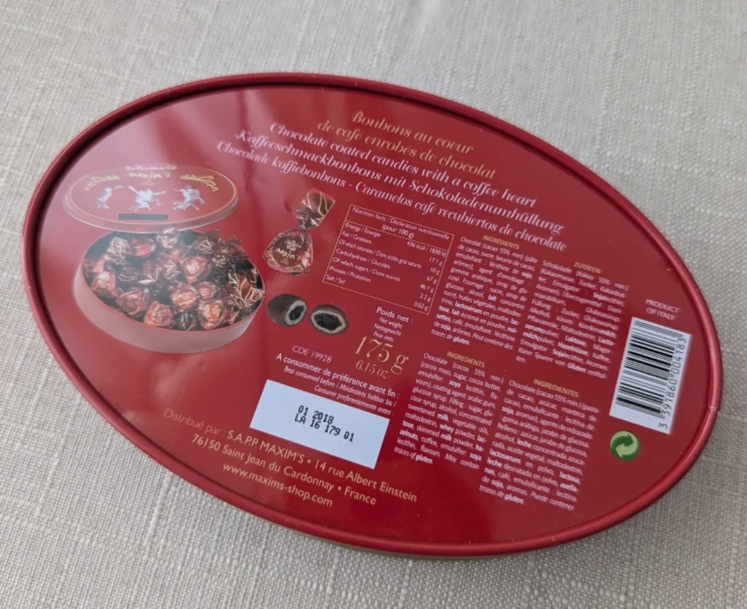 Maxim's De Paris cookie tin image indicator(3)