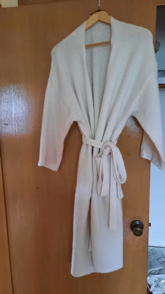 Zara Knit offwhite wool Cardigan sz L thumbnail