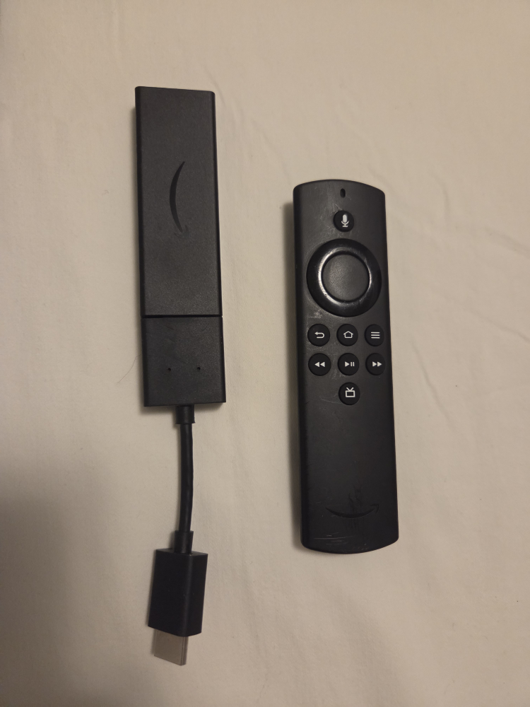 Apple TV with remote and cables and Amazon Fire Stick - photo 3