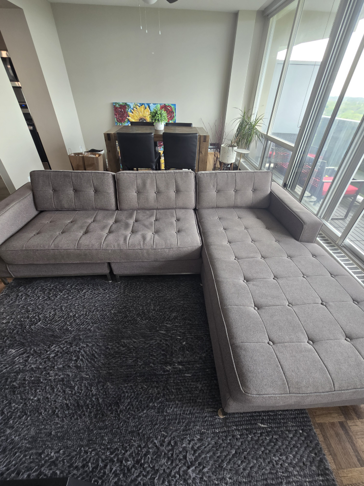 Gus Modern Grey Sectional Sofa - photo 2